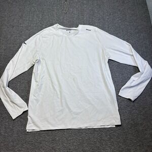 BRADY Brand Shirt Mens XL Breathe Easy Mesh White Long Sleeve Sports Wicking